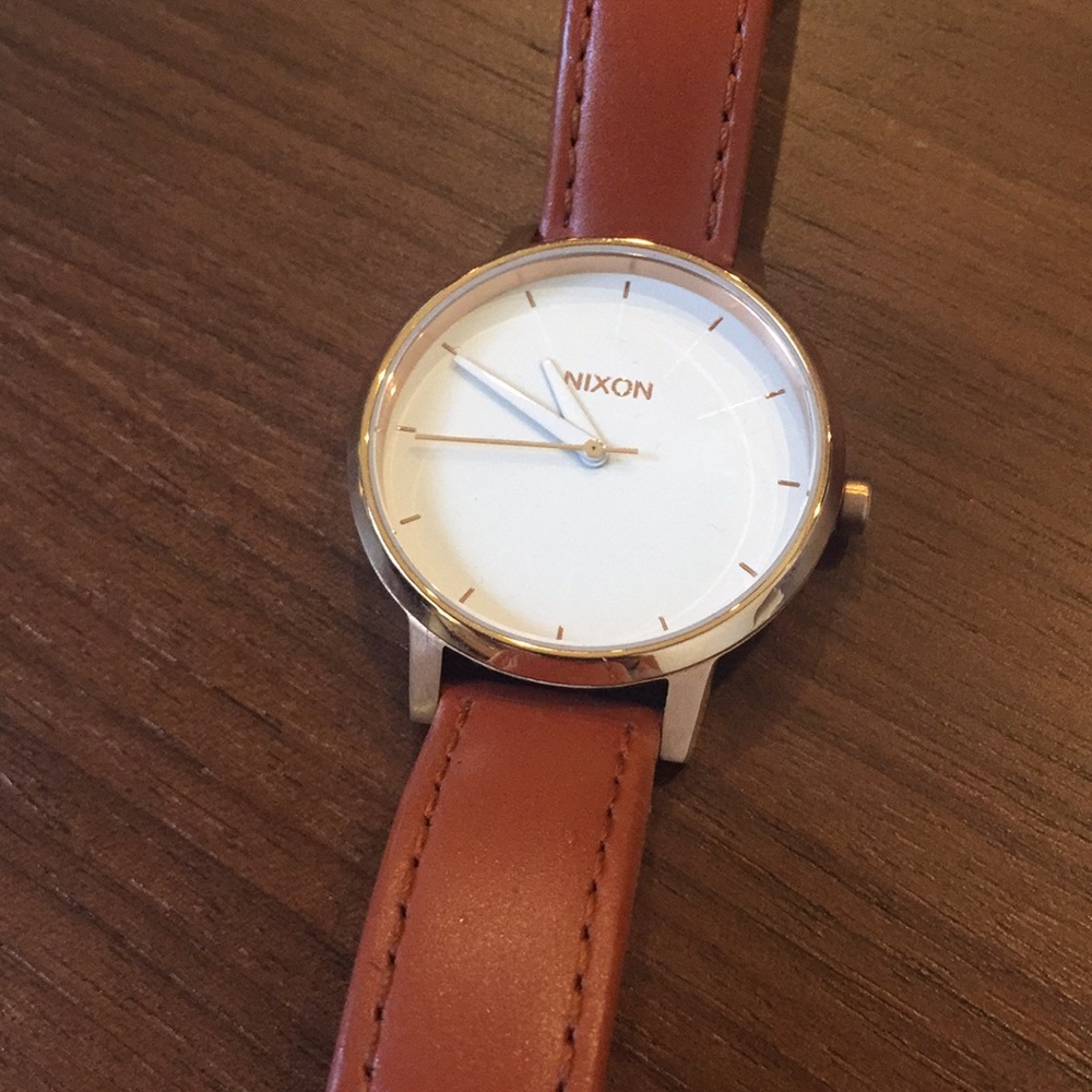 Nixon Kensington Rose gold watch and cognac band